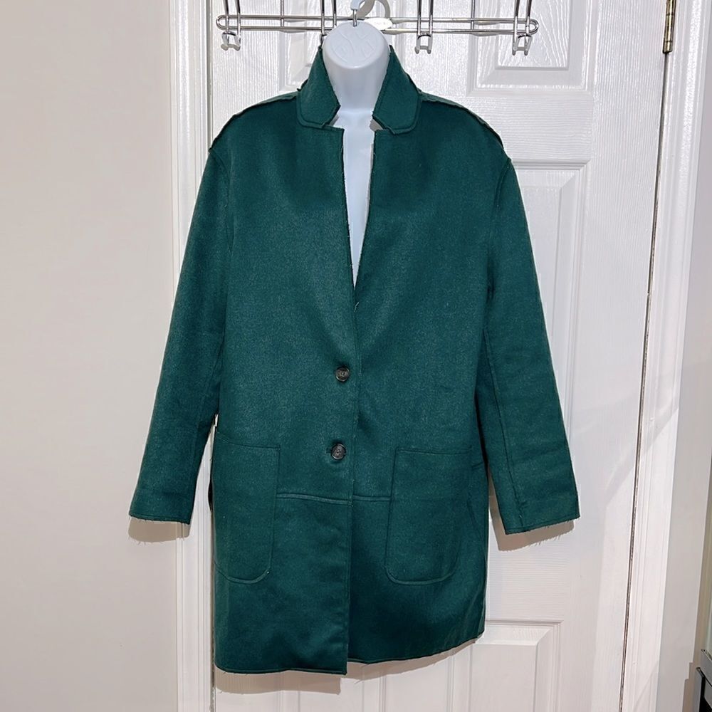 NWT Context exclusive at Lord‎ and Taylor wool blended raw coat size L